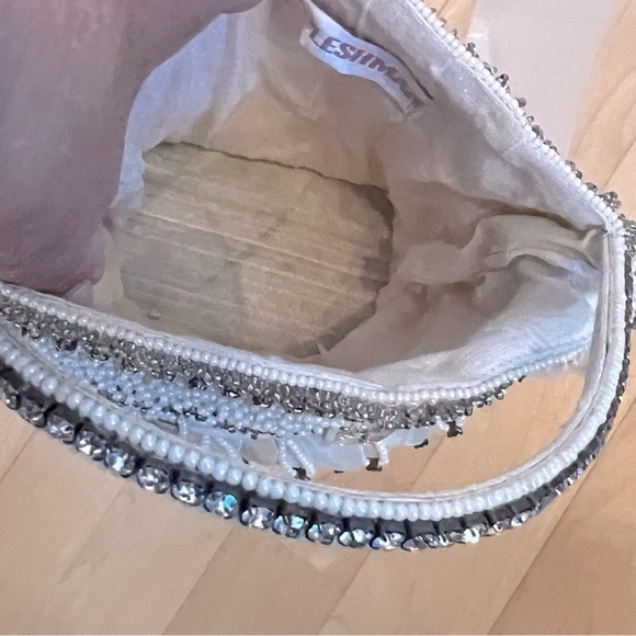 NWT Monique Leshman MOP Shell, Bead, Crystal, & Rhinestone Embellished Purse - Picture 10 of 11